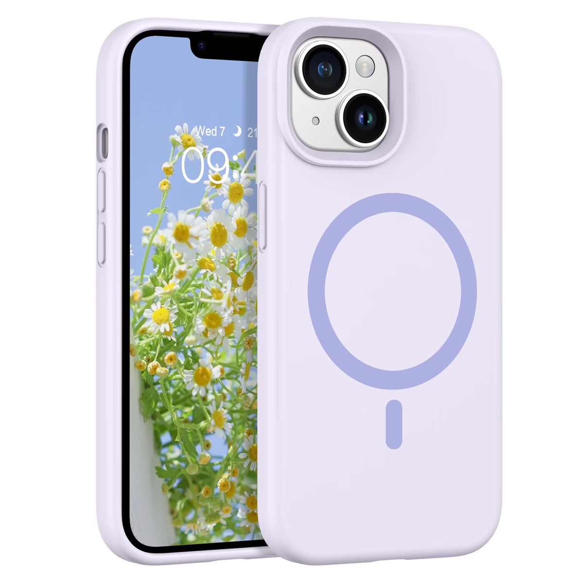 Magnetic for Iphone 13 Case & Iphone 14 Case 6.1" Compatible with Mag-Safe,Soft Liquid Silicone Gel Rubber Bumper Shockproof Protective Phone Cover for Iphone 13 & Iphone 14, Purple