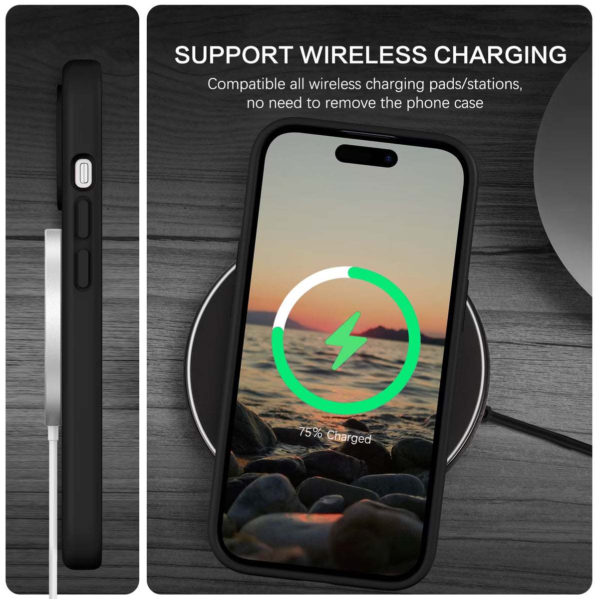 Magnetic for Iphone 13 Case & Iphone 14 Case 6.1" Compatible with Mag-Safe,Soft Liquid Silicone Gel Rubber Bumper Shockproof Protective Phone Cover for Iphone 13 & Iphone 14, Black